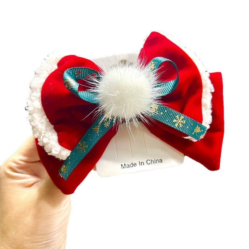 Christmas Fresh Bow Hairpin Lamb Fleece Cute Hairpin Hair Accessories